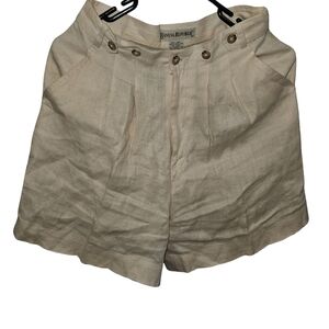 Banana Republic Cream Bermuda Shorts High-Waisted Linen %100 Linen